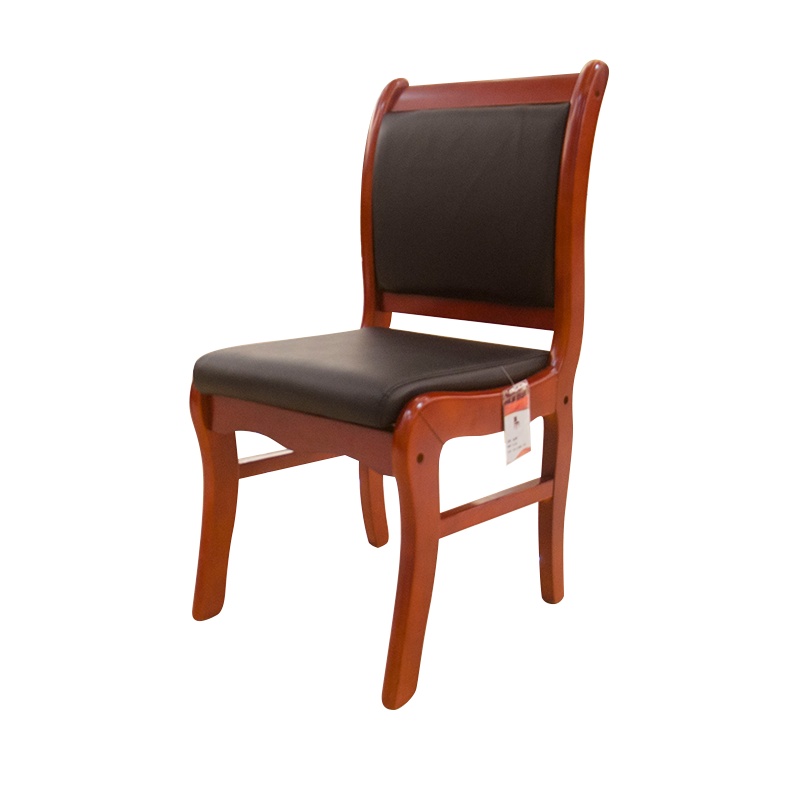 鸿业盛大FSD-318人体工学设计皮椅实木脚会议椅会议室办公椅四脚椅子电脑椅黑色西皮