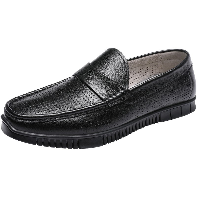 红蜻蜓男鞋2020新款夏季打孔皮鞋时尚休闲低帮鞋镂空皮鞋WTA20342