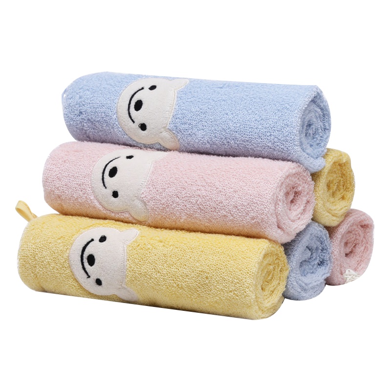 金号纯棉方巾 卡通小毛巾 旅游小方巾 带挂绳35*34cm