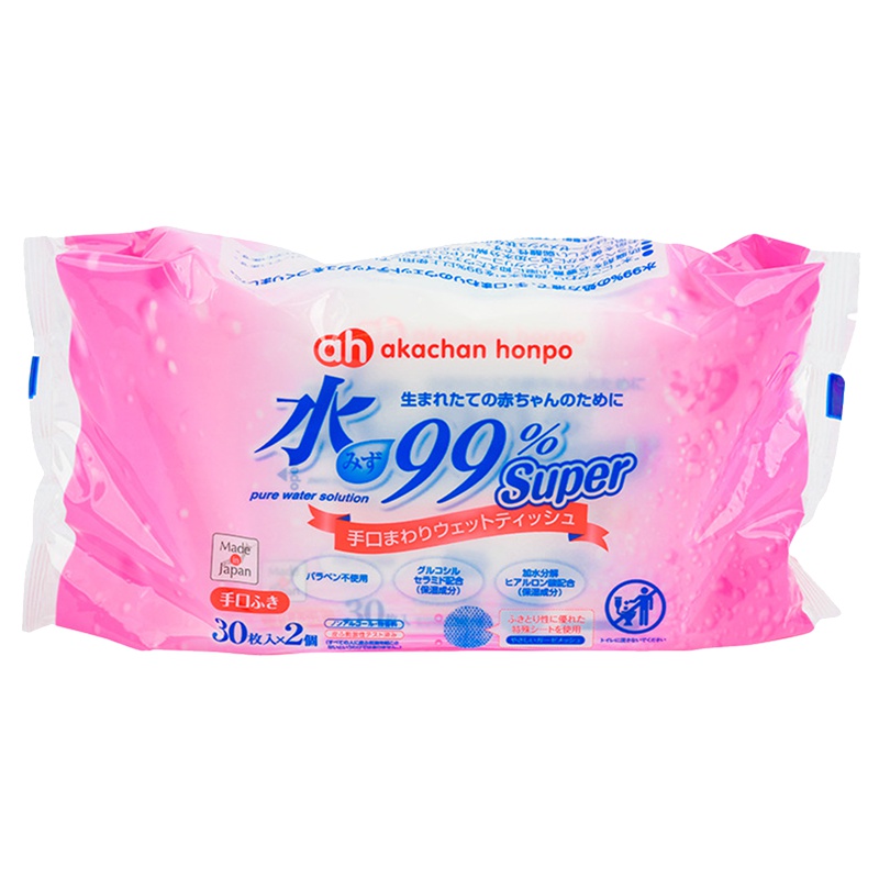akachanhonpo 阿卡佳本铺 日本制超纯水99%新生儿湿巾(红)