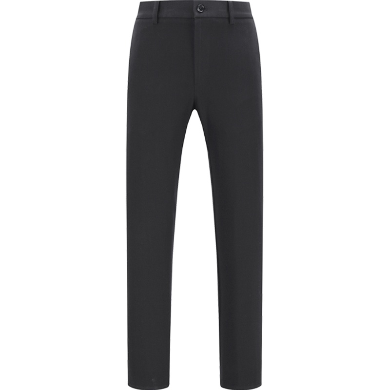 Youngor/雅戈尔男装商务正装棉涤混纺修身剪裁DP免烫优雅素色黑色裤子035AWY