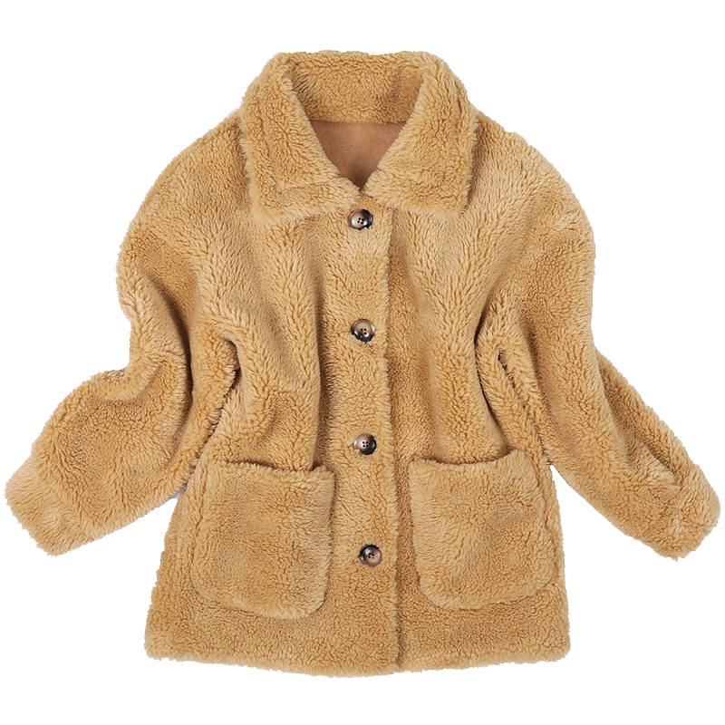 雪米贝奴皮草2019新款反季羊剪绒大衣女中长款颗粒羊毛外套复合皮毛一体