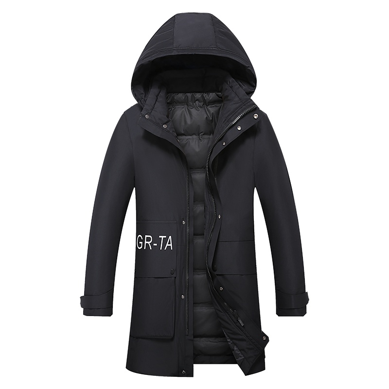 迪伽默 中长款90白鸭绒可脱卸风帽羽绒服 5色可选