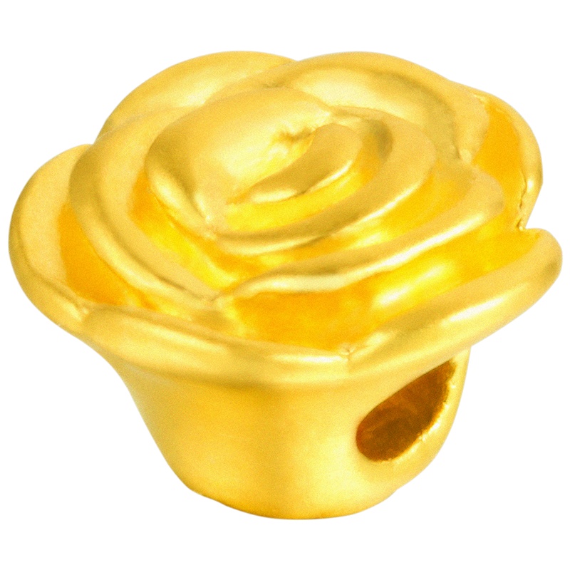 中国工艺足金999石榴石3D硬金手链女款 黄金珠宝玫瑰花手串