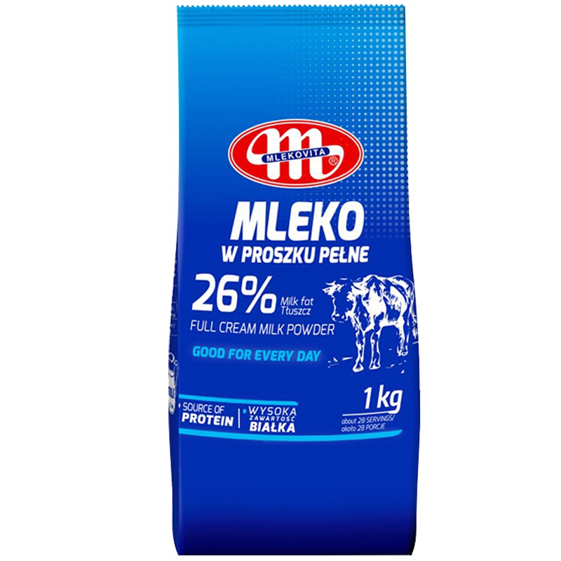 [产自波兰]妙可(Mlekovita)全脂高钙成人奶粉 1kg/袋 1000g 进口奶粉 学生奶粉 进口食品 波兰进口