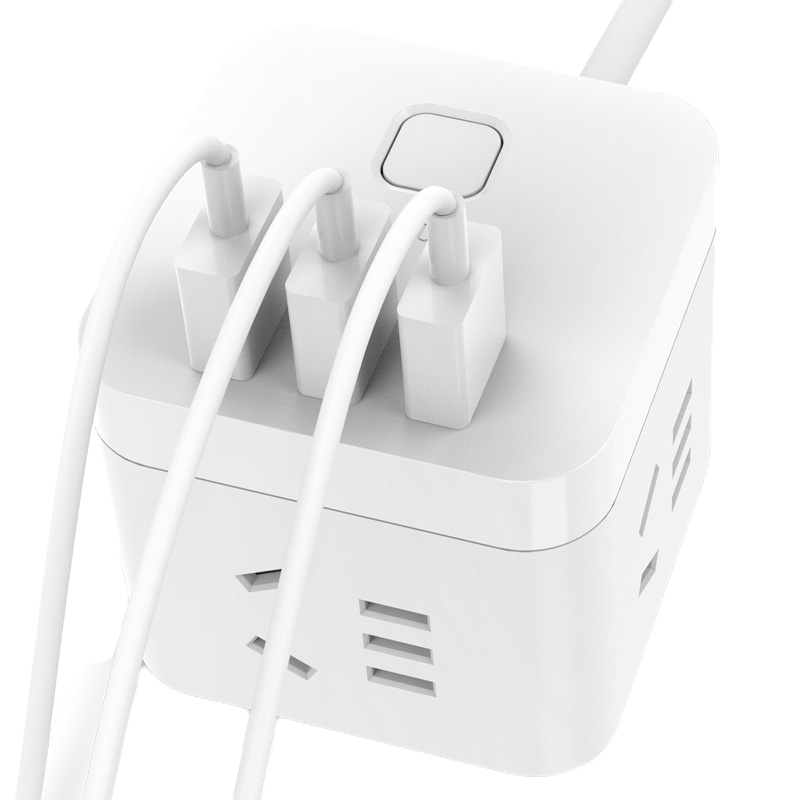 公牛 GN-U303U带三位USB白色魔方插座/接线板/插线板 3米