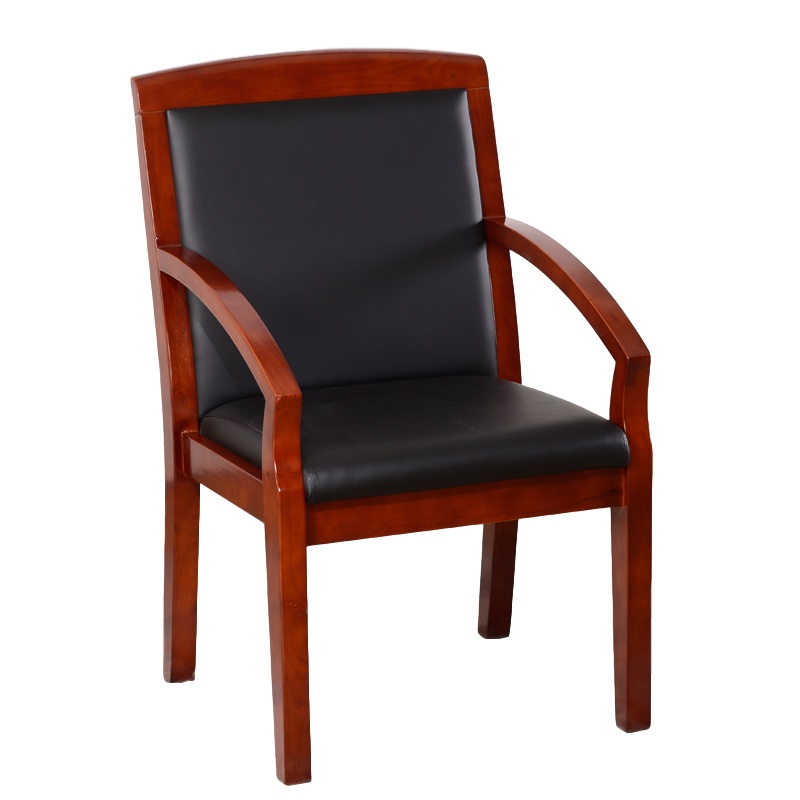 创世人 办公家具精品会议椅实木办公椅简约木质有扶手培训职员椅培训椅