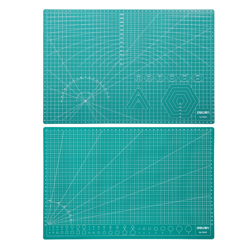 得力(deli)78401切割垫板 A3手工雕刻板桌面刻板防割垫学生美工裁纸工作台垫板 双面刻度可重复切割