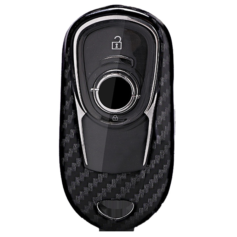 富屯 别克钥匙包 别克碳纤纹钥匙包新君威昂科拉钥匙套威朗君越扣GL8昂科威碳纤纹全包壳 黑红套装
