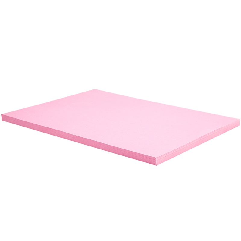 得力deli7391彩色复印纸A4-80g浅红色手工卡纸 100张/包 单包装