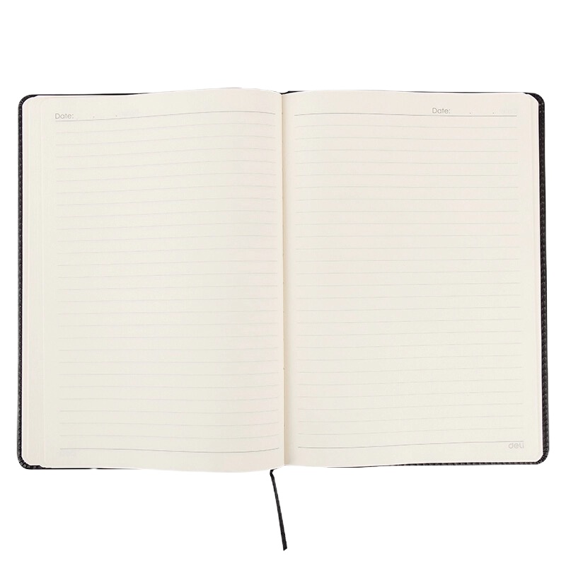 得力(deli)3161商务记事本 大号18k皮面 114页本子 黑色