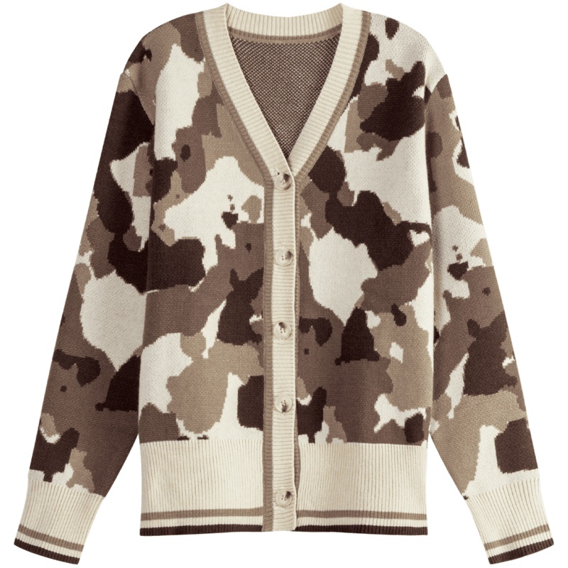 OtherMix毛衣宽松女慵懒风2021春季新款洋气上衣针织开衫奶咖外套