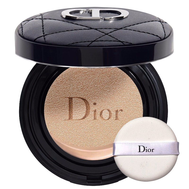 Dior迪奥凝脂恒久锁妆气垫1N象牙白14g 新款皮革气垫BB霜粉底液#010