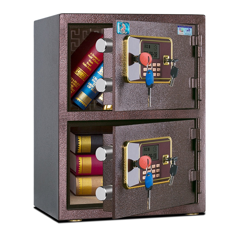 虎牌保险柜家用办公 上下双层门BGDB-I-50S 电子保管箱柜50厘米高小型入墙学生柜床头柜宾馆柜