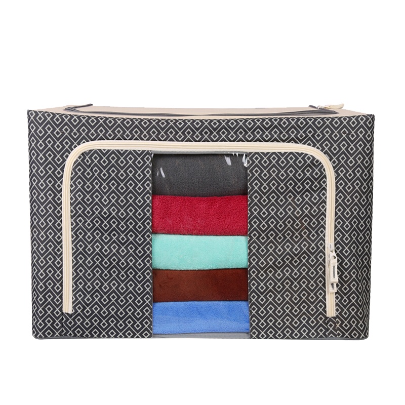 绿之源 牛津布收纳箱可折叠大号布艺收纳衣物储物整理箱乳66升