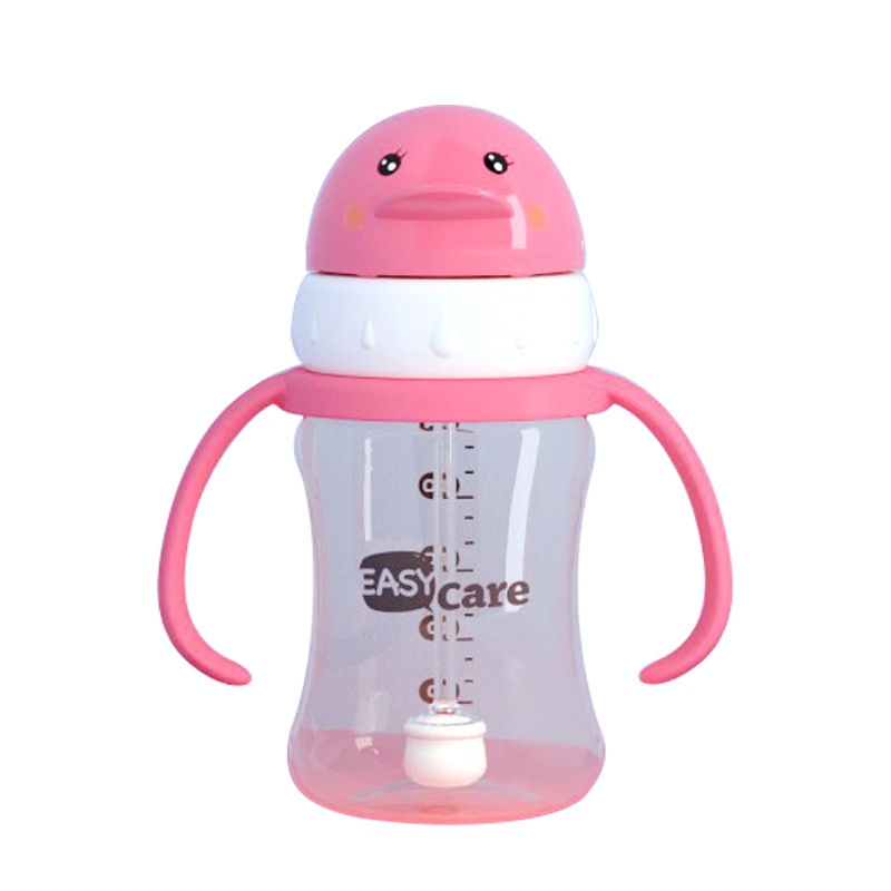 伊斯卡尔(Easy Care)学饮杯婴儿防漏防呛ppsu吸管杯宝宝水杯儿童喝水杯粉色260ml