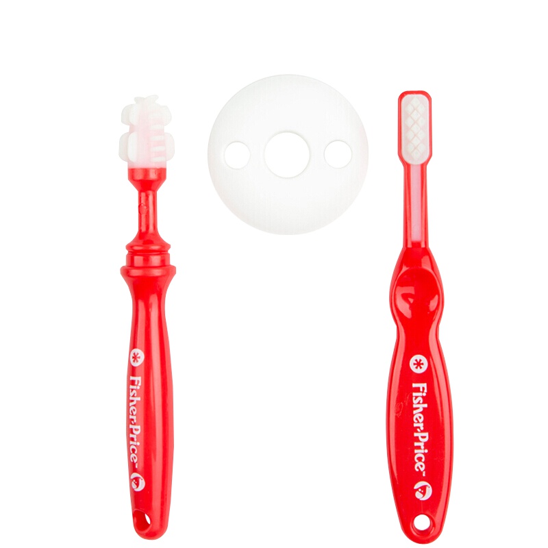 费雪（Fisher Price）婴幼儿乳牙刷套装宝宝牙刷硅胶幼儿软毛训练护齿牙刷0-3岁