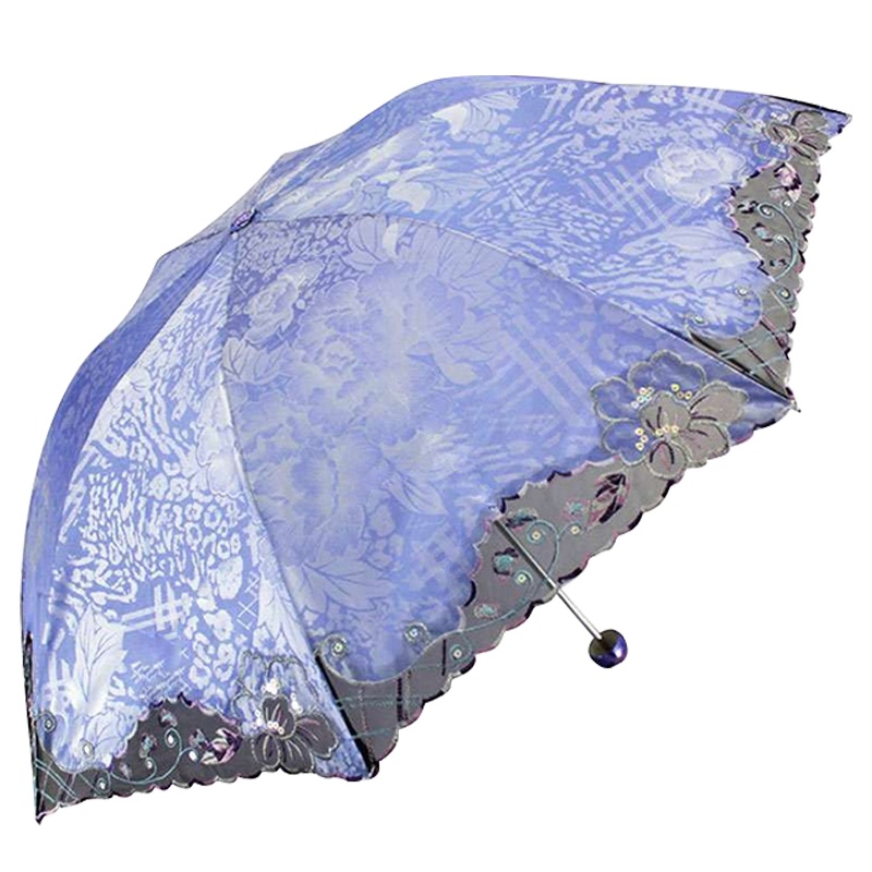 天堂 347E纳兰豹纹三折超轻太阳伞遮阳伞晴雨伞