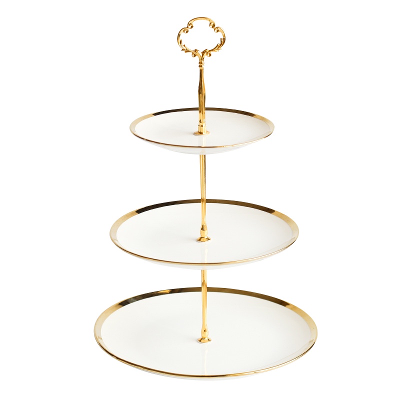 是尚 陶瓷三层蛋糕点心架 干果盘 甜品台