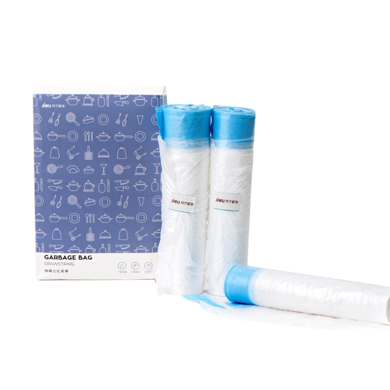 苏宁极物PE环保抽绳式垃圾袋3卷45只垃圾袋家用加厚手提式自动收口抽绳批发厨房湿拉圾塑料袋大号