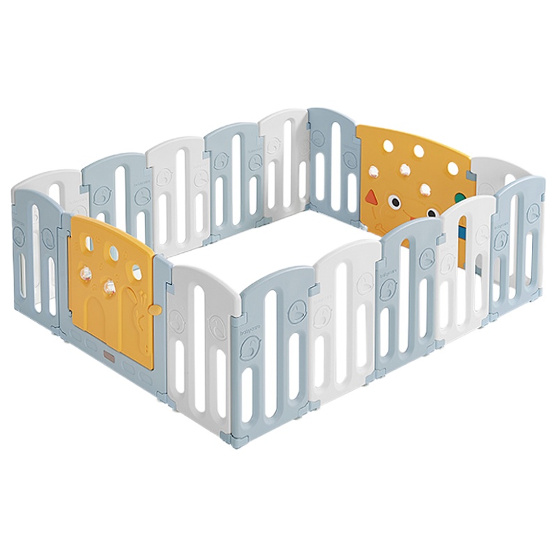 babycare儿童游戏围栏室内婴儿防护栏爬行垫安全学步14+2静谧蓝围栏