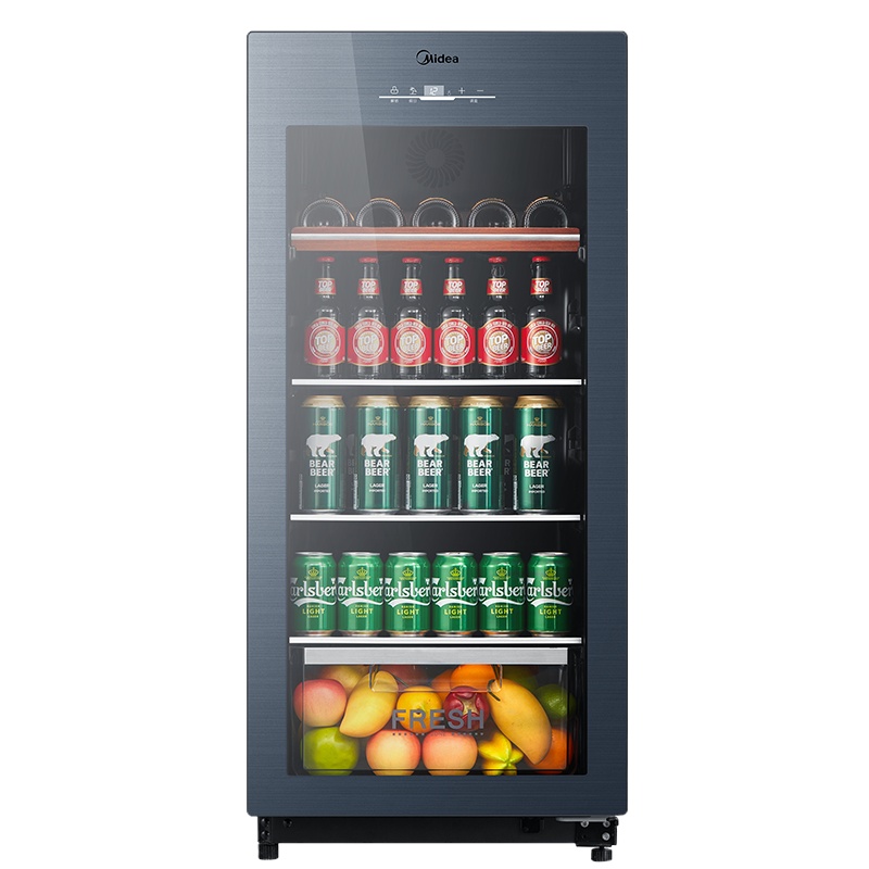美的(Midea)140升 家用恒温红酒柜冰吧冷藏雪茄酒柜玻璃冰柜 JC-140GEM
