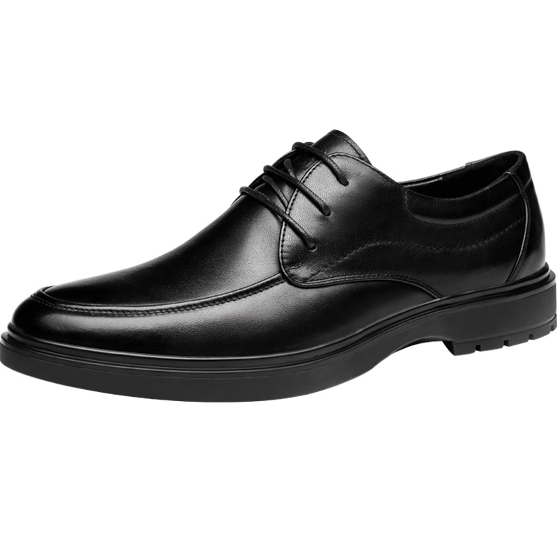 老人头正装皮鞋男士头层牛皮舒适商务正装鞋百搭套脚单鞋