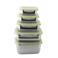 304不锈钢饭盒厨房保鲜盒带盖餐盒密封防漏辅食碗上班族便当盒