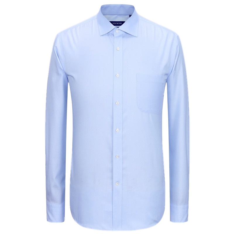 Youngor/雅戈尔秋季新品男士商务正装蓝色DP免烫长袖衬衫626IBY