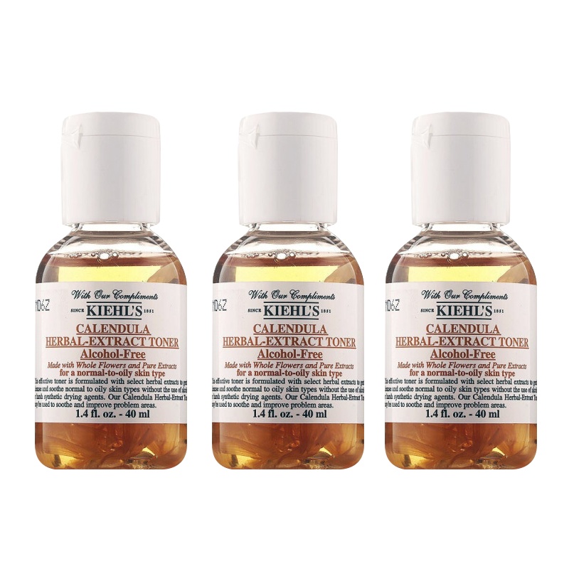 [国内专柜版]科颜氏「油痘皮挚爱」金盏花植物爽肤水40ml*3 调理维稳 舒缓保湿