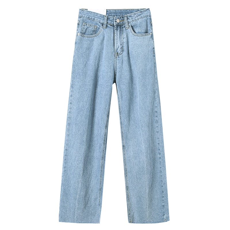 如熙泫雅风牛仔裤女阔腿裤高腰显直筒牛仔裤女