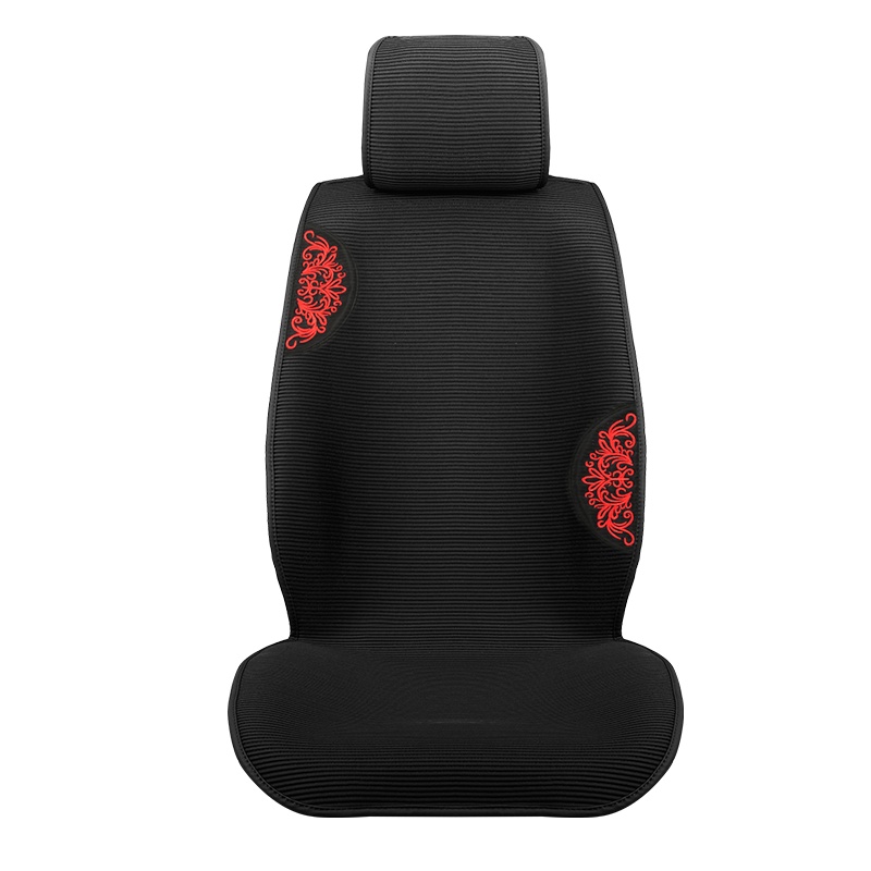 恒源祥四季绣花网布汽车座垫免捆绑汽车坐垫四季通用有靠背汽车座套五座通用大众别克宝马奔驰凯迪拉克朗逸本田福克斯速腾