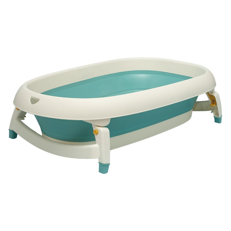 babycare新生婴儿洗澡盆儿童大号可折叠 浴盆用品宝宝洗澡盆可坐躺 迷森绿浴盆+浴垫