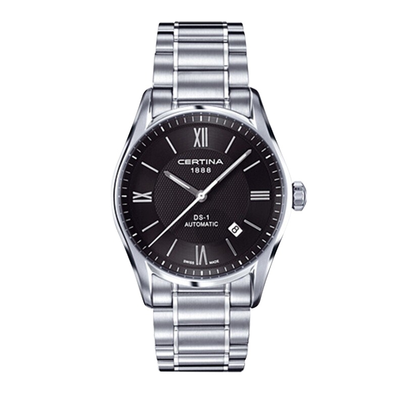 雪铁纳(Certina)瑞士手表 喜马拉雅系列自动机械男表 39mm黑盘钢带 C006.407.11.058.00