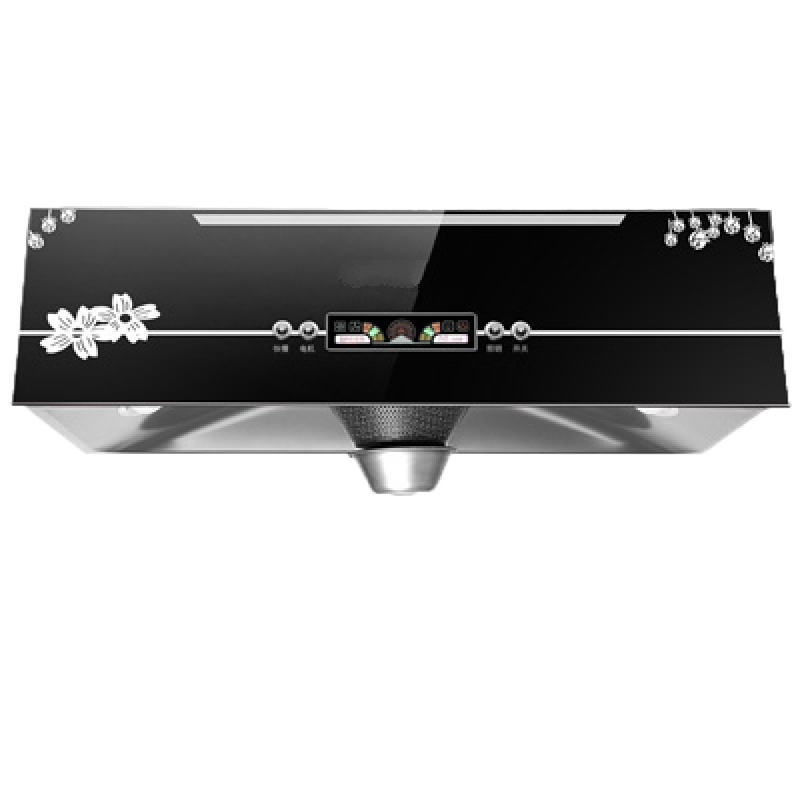 厨房抽油烟机家用小型壁挂式顶吸中式吸油烟机脱排老式吸油机 普通开孔电机按键+2米油烟管