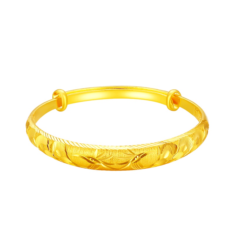 金一足金999富贵鸳鸯婚庆女士 黄金手镯结婚情人节礼物送女友送妈妈(计价)AAE014-015