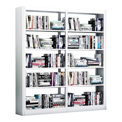 三圣 办公家具钢制书架学校图书馆书店书籍室阅览室书架展示架书柜资料架柜单面一列二组