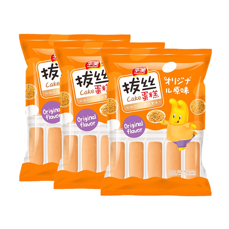 华美拔丝蛋糕原味220g*3袋