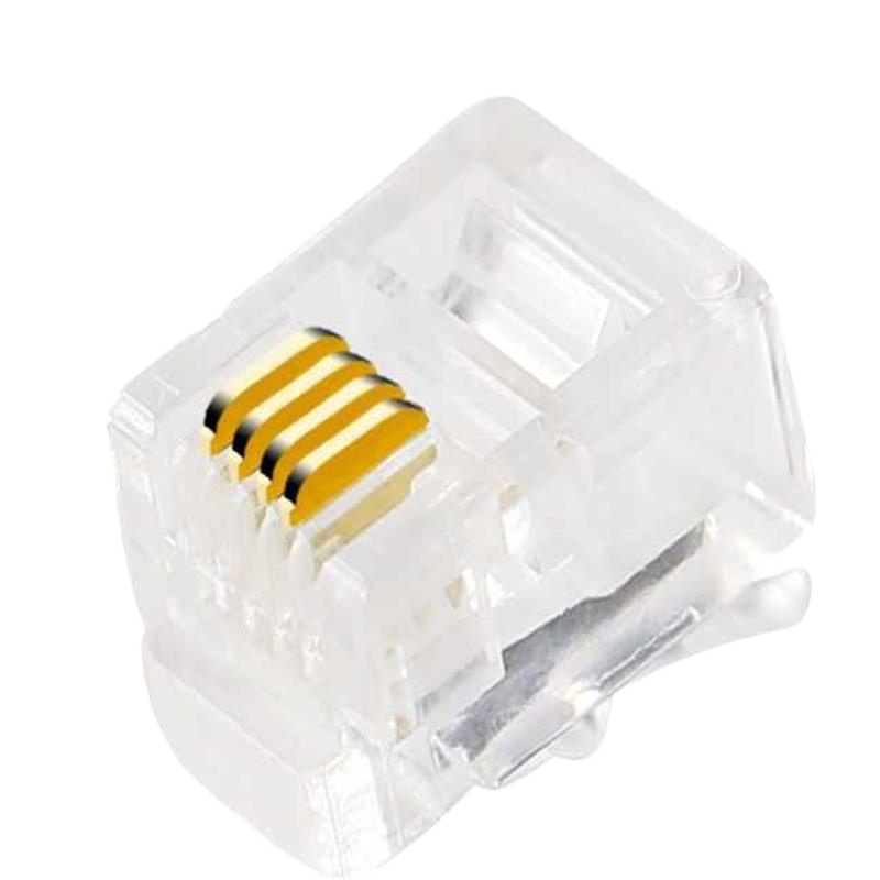 晶华 高品质RJ11 4芯电话水晶头6P4C四芯电话线水晶头 100颗