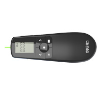 得力 (deli) 2804 液晶显示可充电教师专用PPT课件翻页笔会议大屏绿色光激光笔无线演示器