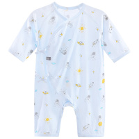 Aengbay 新生婴儿儿衣服夏薄款和尚服初生连体哈衣空调服长袖护肚