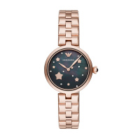 阿玛尼(ARMANI)手表女 时尚满天星休闲钢带石英女表