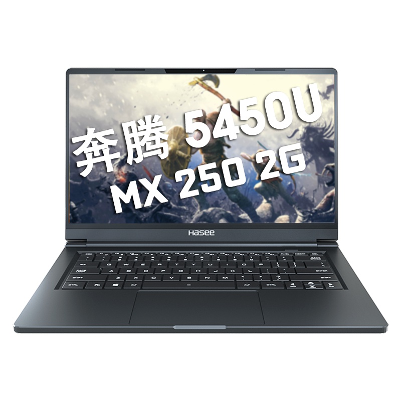 神舟（Hasee）精盾KINGBOOK U43E 14英寸微边框轻薄笔记本电脑(英特尔奔腾5405U 8G 256GB PCIeSSD MX250 2G IPS)