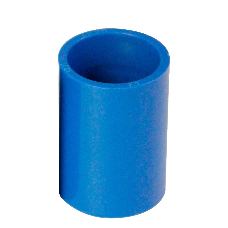 海斯迪克 HKZ-53 PVC给水管直接 直通管箍接头 胶粘塑料水管连接配件 20mm蓝色 100个