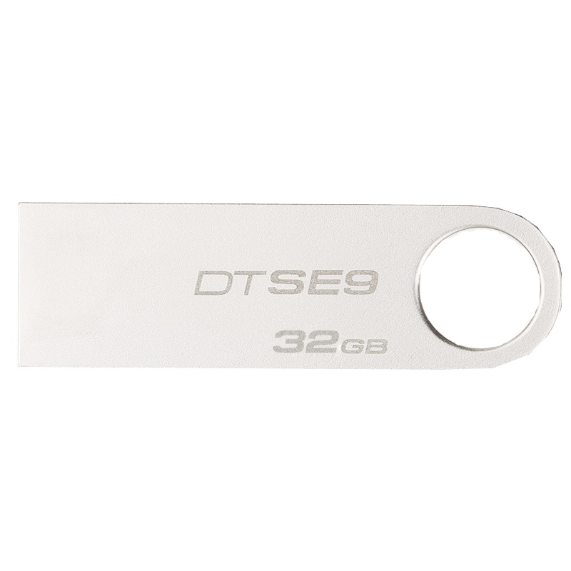 金士顿（Kingston） SE9H 金属银色亮薄 32G U盘（USB2.0 读速10MB/S）