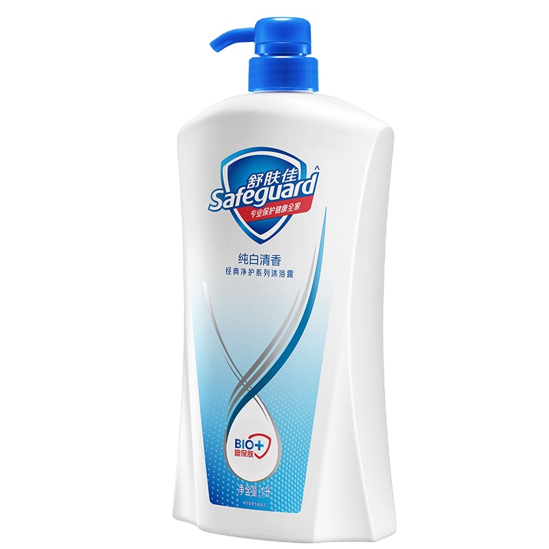 舒肤佳沐浴露纯白清香1000ml 长效保护 无皂基 pH中性温和 新老包装随机发货
