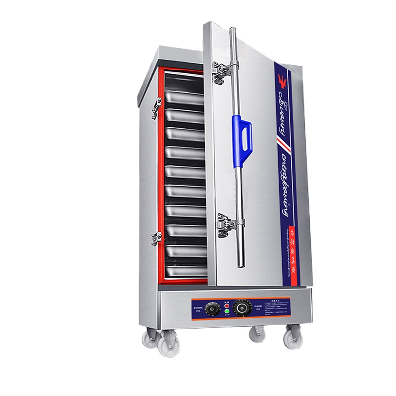 希冷(XILEN) 商用蒸饭柜全自动蒸饭车蒸饭机蒸饭箱4盘6盘8盘10盘12盘24盘电热定时燃气可选 电气两用款(6盘)