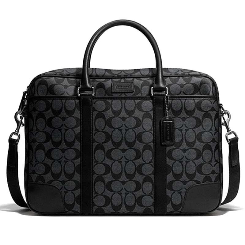 COACH蔻弛男包男士系列pvclogo手提斜挎两用包公文包F71168
