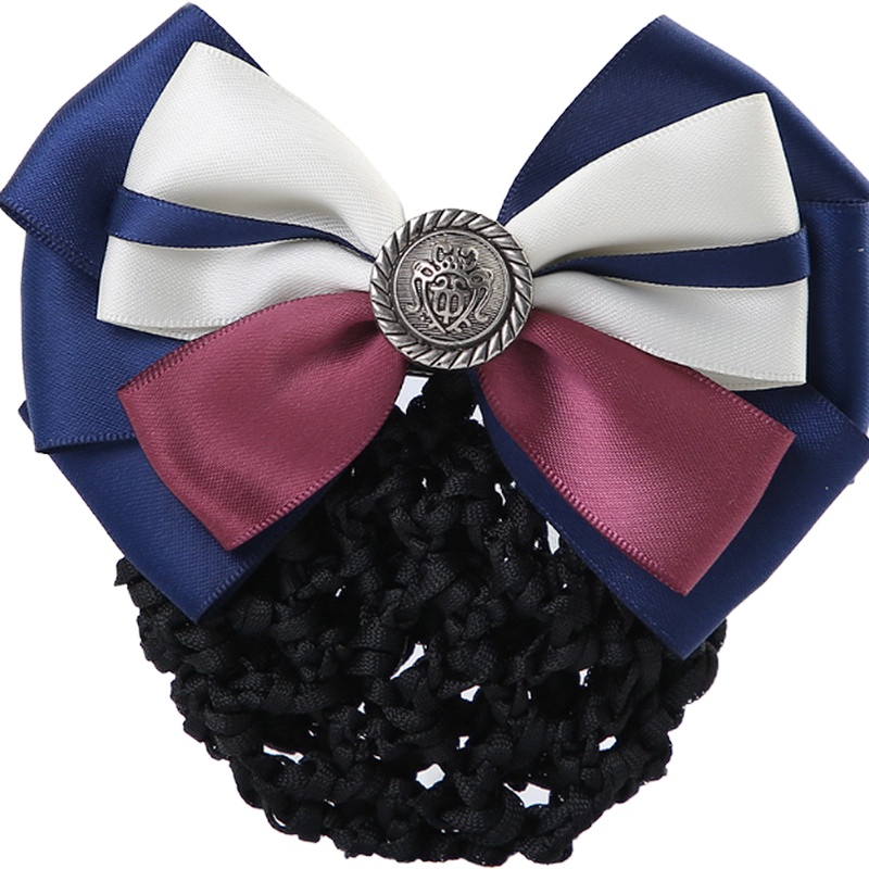 盘发网兜职业女头花移动电信护士酒店银行邮政空姐员工作发夹发饰 头花