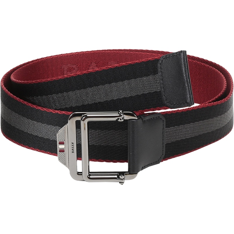 BALLY 巴利 男士 织物不可裁剪双环扣式腰带 CONNOR 35 M